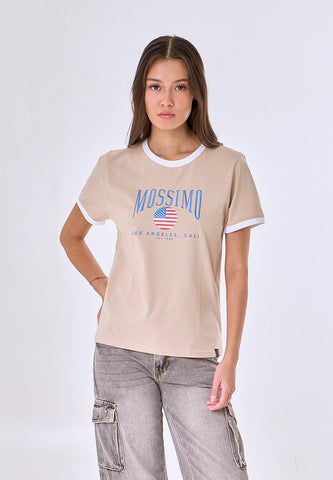 Mossimo Annora Macadamia Ringer Classic Fit Tee