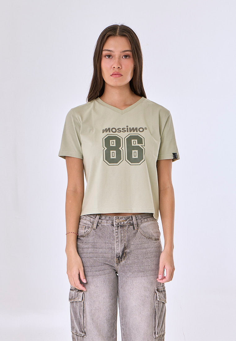 Mossimo Thalen Sage Green Classic Cropped Fit Tee