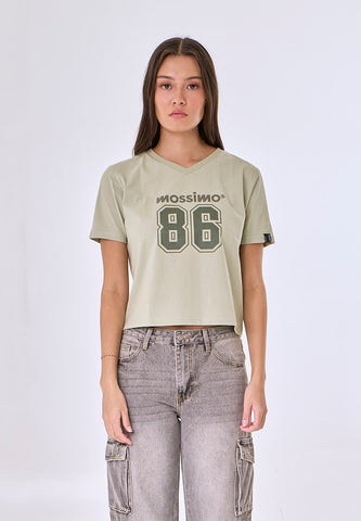 Mossimo Thalen Sage Green Classic Cropped Fit Tee