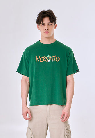 Mossimo Schnozy Green Basic Round Neck Cropped Fit Tee Unisex