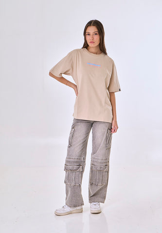 Mossimo Josephine Macadamia Oversized Fit Tee
