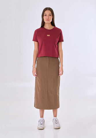 Mossimo Yara Red Classic Cropped Fit Tee