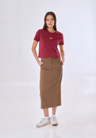 Mossimo Yara Red Classic Cropped Fit Tee