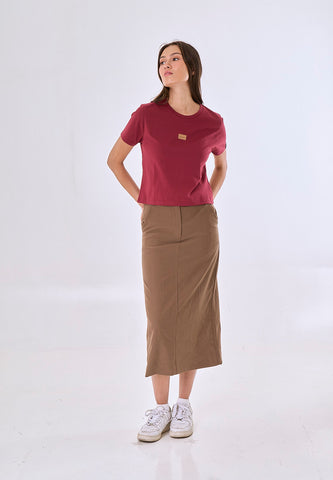 Mossimo Yara Red Classic Cropped Fit Tee