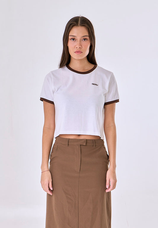 Mossimo Cecilia White Classic Cropped Fit Tee