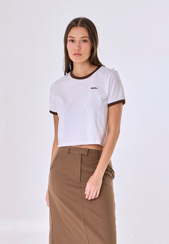 Mossimo Cecilia White Classic Cropped Fit Tee