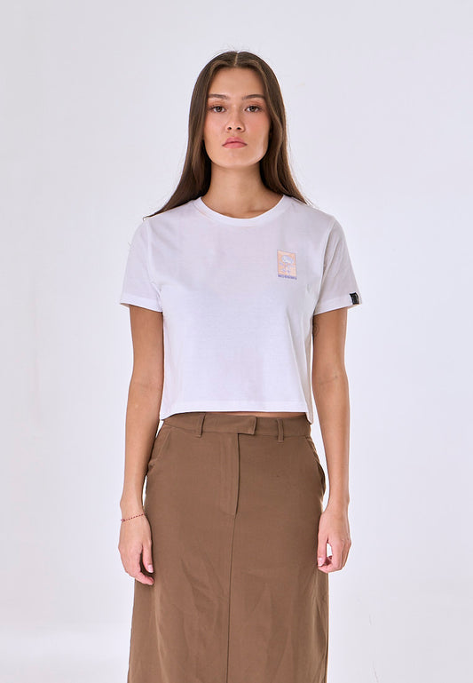 Mossimo Francesca White Classic Cropped Fit Tee