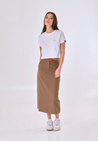 Mossimo Francesca White Classic Cropped Fit Tee
