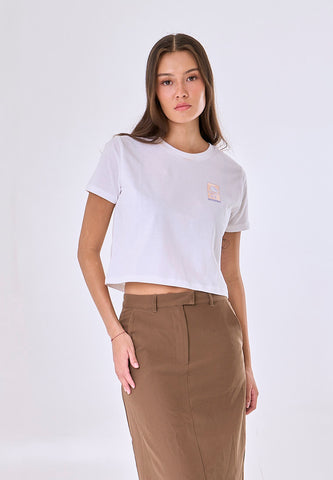 Mossimo Francesca White Classic Cropped Fit Tee