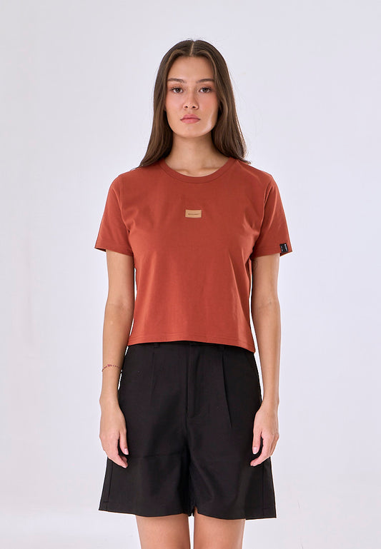 Mossimo Yara Rust Classic Cropped Fit Tee