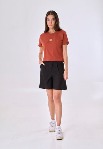 Mossimo Yara Rust Classic Cropped Fit Tee