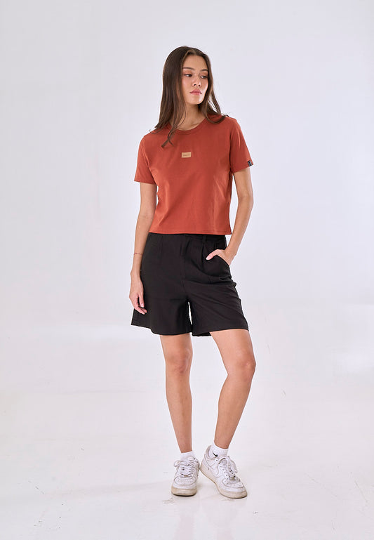 Mossimo Yara Rust Classic Cropped Fit Tee