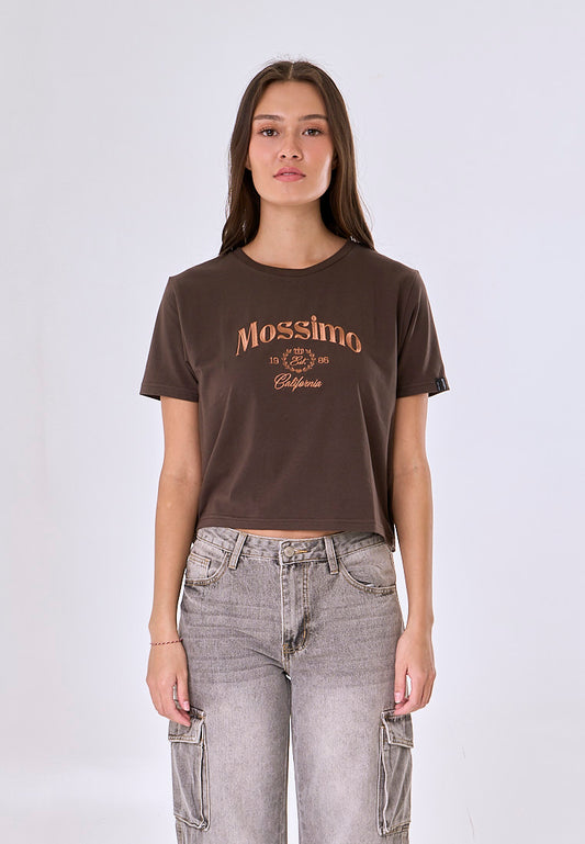 Mossimo Dinah Choco Classic Cropped Fit Tee