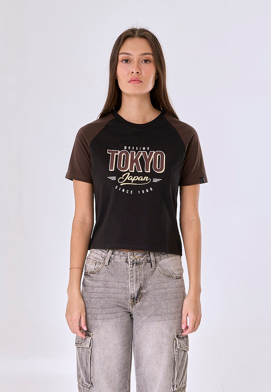 Mossimo Aveline Black Classic Cropped Fit Tee