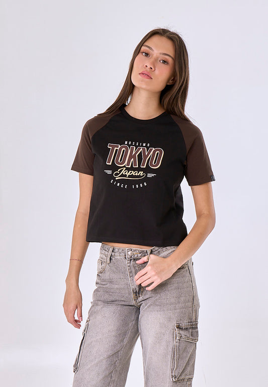 Mossimo Aveline Black Classic Cropped Fit Tee