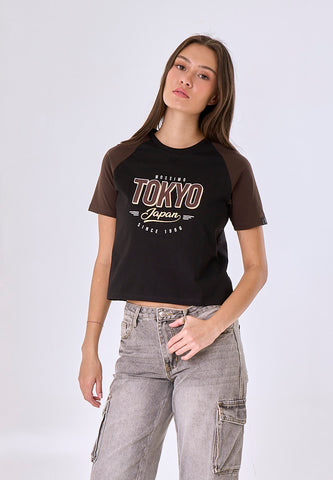 Mossimo Aveline Black Classic Cropped Fit Tee
