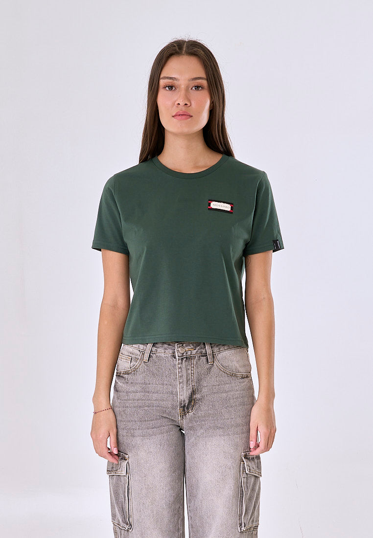 Mossimo Isabel Dark Green Classic Cropped Fit Tee