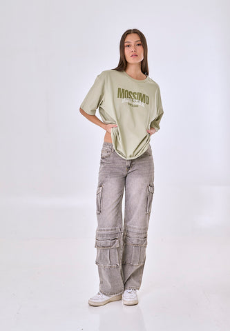 Mossimo Elowen Sage Green Oversized Fit Tee
