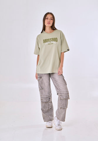 Mossimo Elowen Sage Green Oversized Fit Tee
