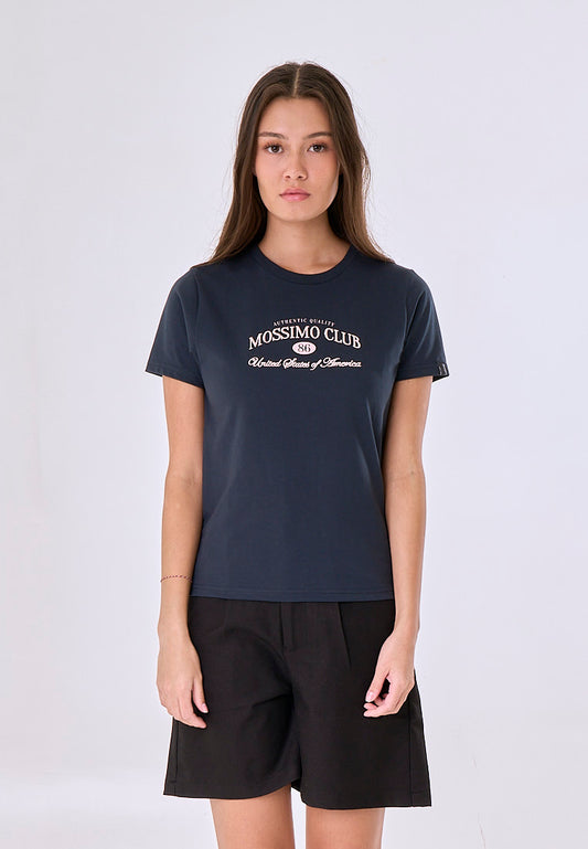 Mossimo Aisla Dark Blue Classic Fit Tee
