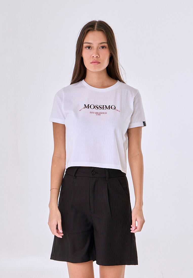 Mossimo Angelica White Classic Cropped Fit Tee