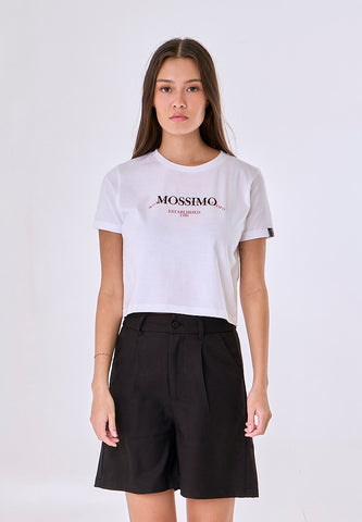 Mossimo Angelica White Classic Cropped Fit Tee