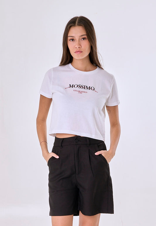 Mossimo Angelica White Classic Cropped Fit Tee