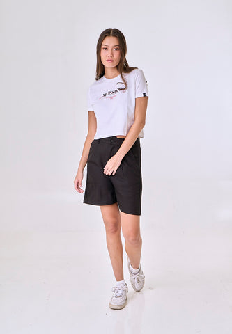 Mossimo Angelica White Classic Cropped Fit Tee