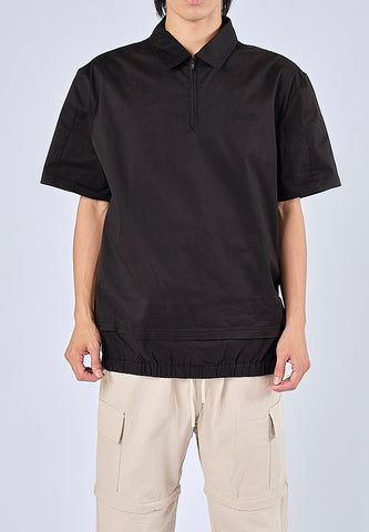 Mossimo Khalil Black Woven Short Sleeves Modern Fit Fashion Top