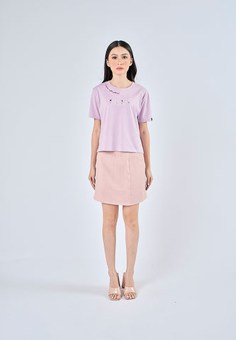 Mossimo Alyanna Light Purple Classic Cropped Fit Tee