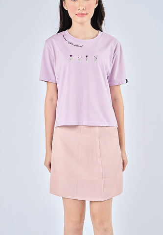 Mossimo Alyanna Light Purple Classic Cropped Fit Tee