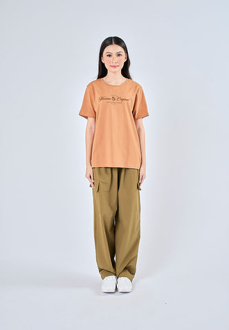 Mossimo Lexa Almond Brown Classic Fit Tee