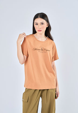 Mossimo Lexa Almond Brown Classic Fit Tee