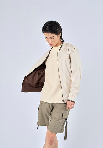 Mossimo Calix Beige Brown Modern Reversible Jacket
