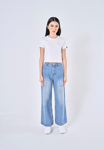 Mossimo Janna Light Blue Wide Leg High Waisted Jeans