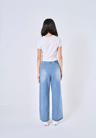 Mossimo Janna Light Blue Wide Leg High Waisted Jeans