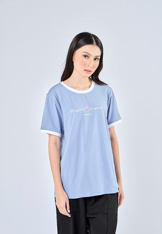 Mossimo Krizha Faded Blue Classic Fit Tee