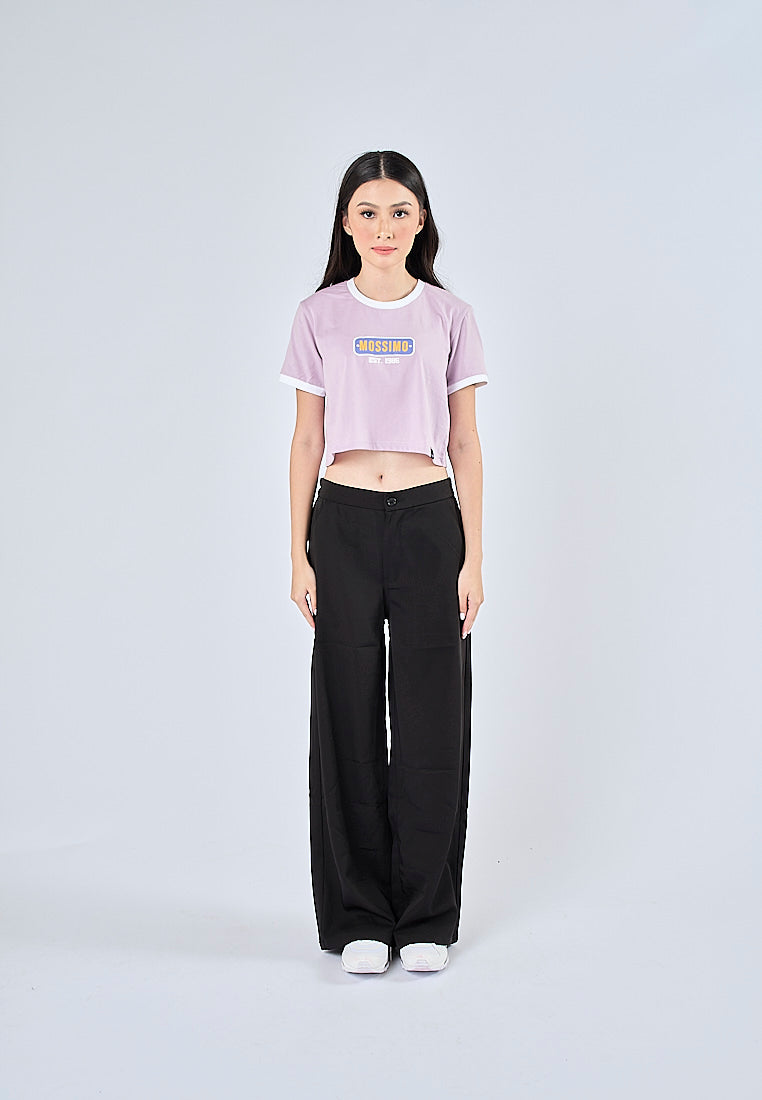 Mossimo Ethel Lavender Frost Vintage Cropped Fit Tee