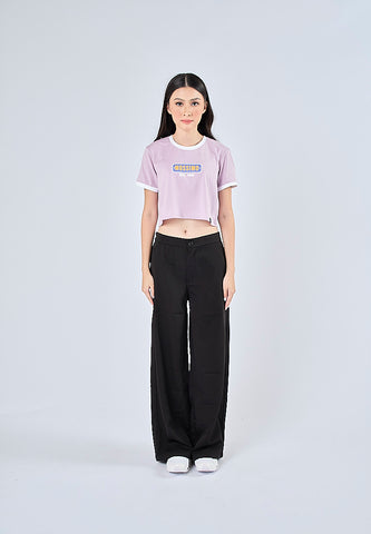 Mossimo Ethel Lavender Frost Vintage Cropped Fit Tee