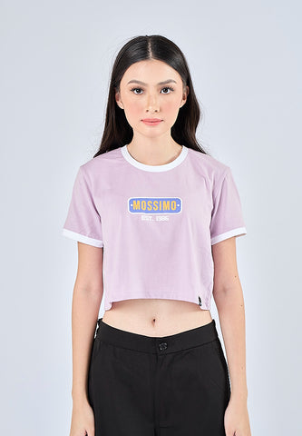 Mossimo Ethel Lavender Frost Vintage Cropped Fit Tee