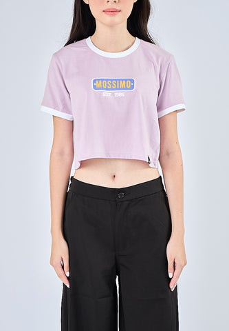 Mossimo Ethel Lavender Frost Vintage Cropped Fit Tee