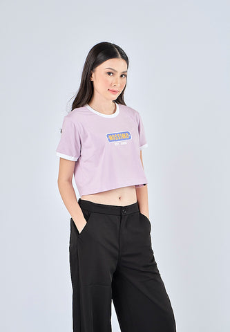 Mossimo Ethel Lavender Frost Vintage Cropped Fit Tee