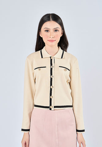 Mossimo Zeira Off White Black Cropped Cardigan Mossimo PH