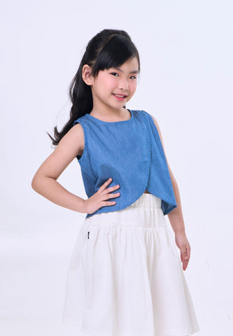 Mossimo Kids Bella Light Blue Denim Crossover Top
