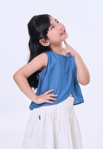 Mossimo Kids Bella Light Blue Denim Crossover Top