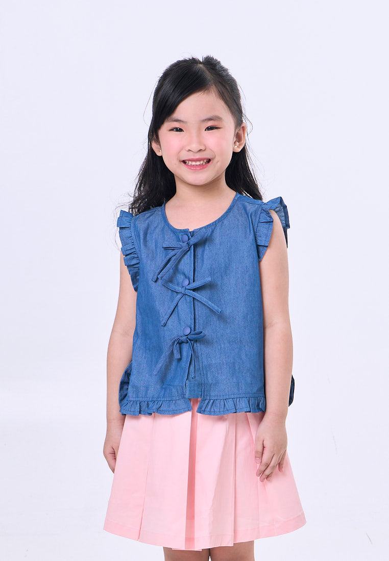 Mossimo Kids Patricia Dark Blue Sleeveless Vest Woven Top