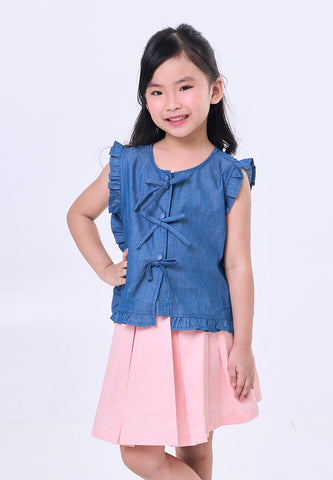 Mossimo Kids Patricia Dark Blue Sleeveless Vest Woven Top