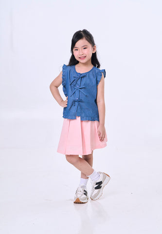 Mossimo Kids Patricia Dark Blue Sleeveless Vest Woven Top