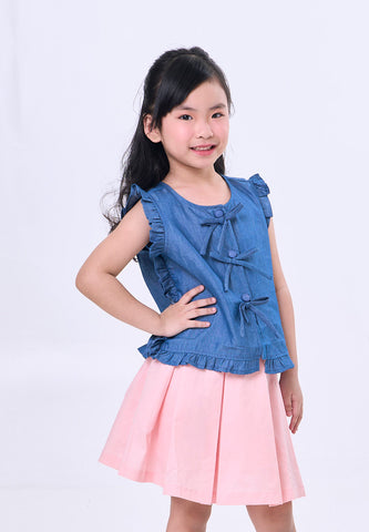 Mossimo Kids Patricia Dark Blue Sleeveless Vest Woven Top