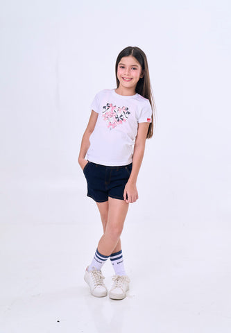 Mossimo Kids Flat White Basic Graphic Tshirt w/ Pearl For Girl